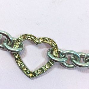 Gwen Stefani Golden Rhinestone Heart Necklace